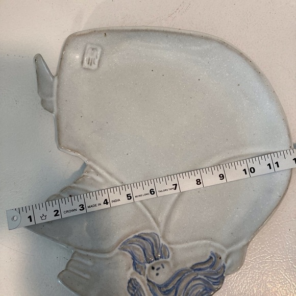 Erickson Flying Angel Platter Grey W/ Blue Hair Angel Pottery Blue and Grey NWOT - Picture 10 of 11